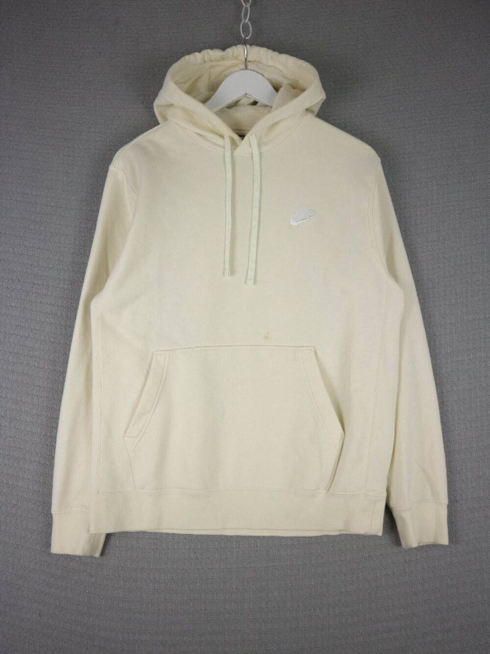 Nike Cream Yellow Cotton Pullover Hoodie Sweater Medium Womens as is